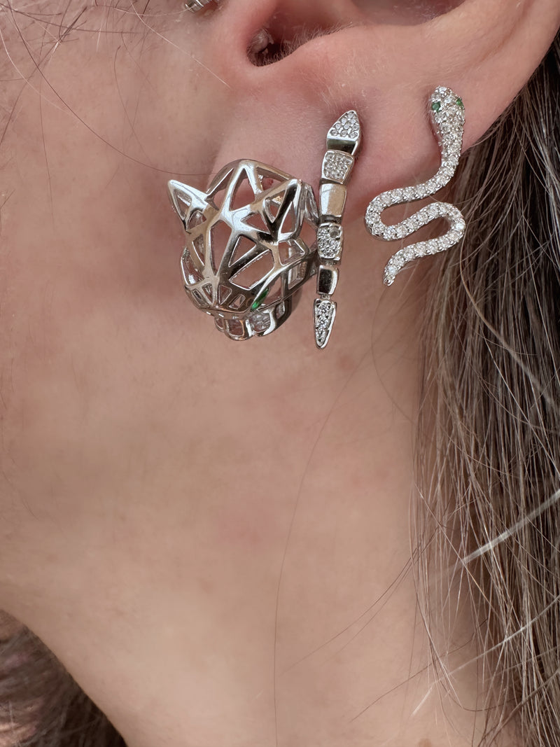Jungle Majesty Silver Earrings