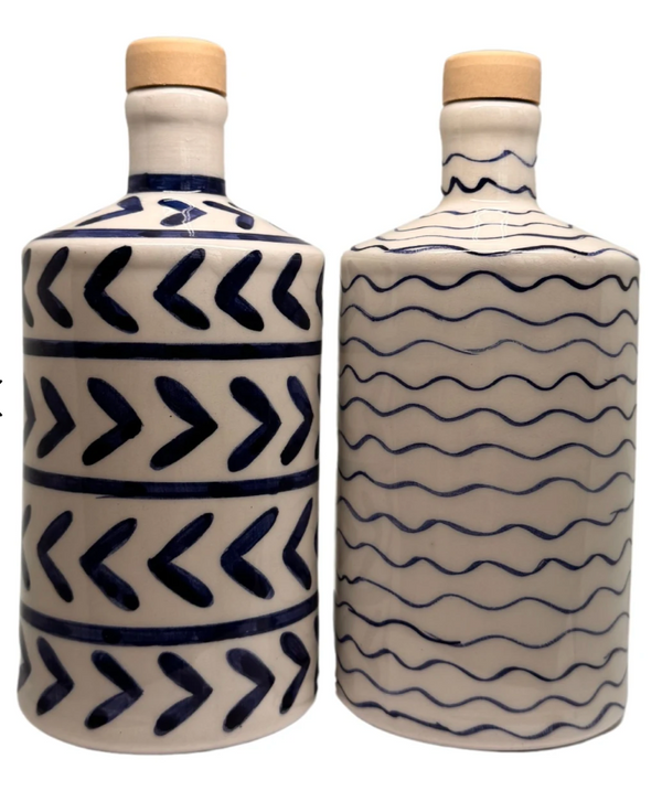 Artisan Crafted Ceramic Awn Bottle And Vessel