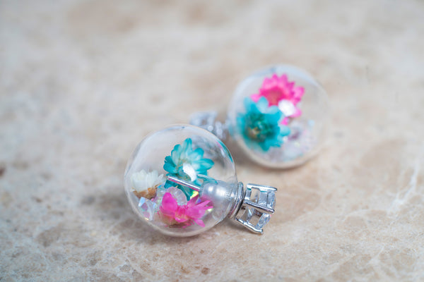 Floral Earrings with Swarovski Crystals