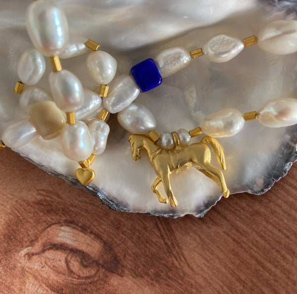 Baroque Blue Necklace