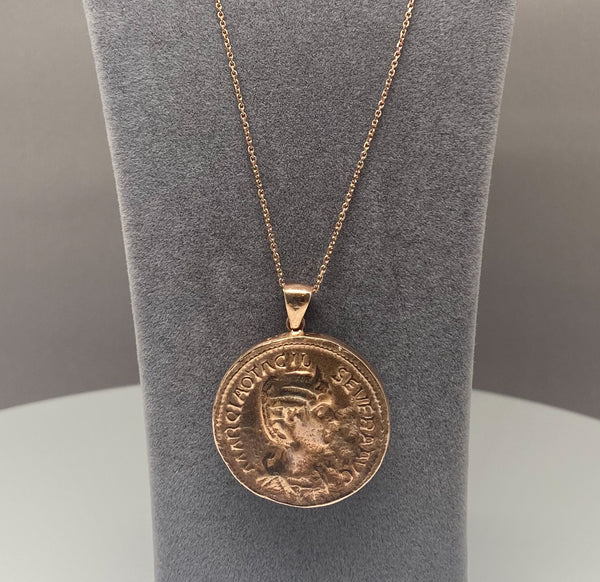 Roman Imperial Coins Of Otacilia Severa Vintage Charm Silver Necklace