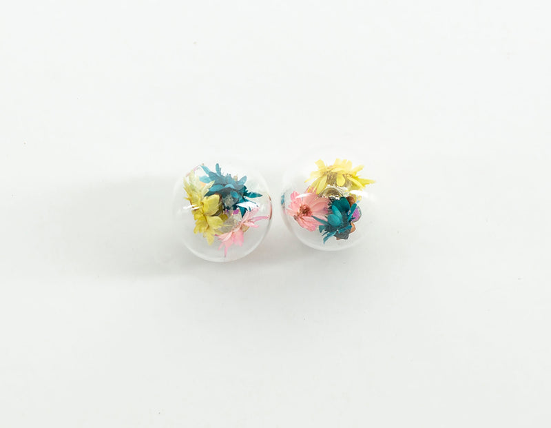 Floral Earrings with Red Rose