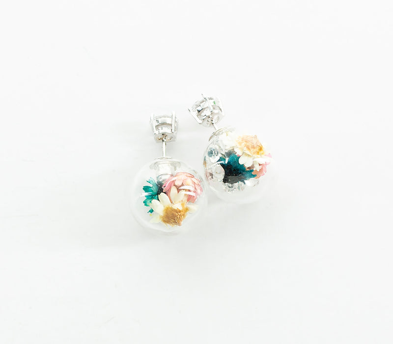 Floral Earrings with Swarovski Crystals