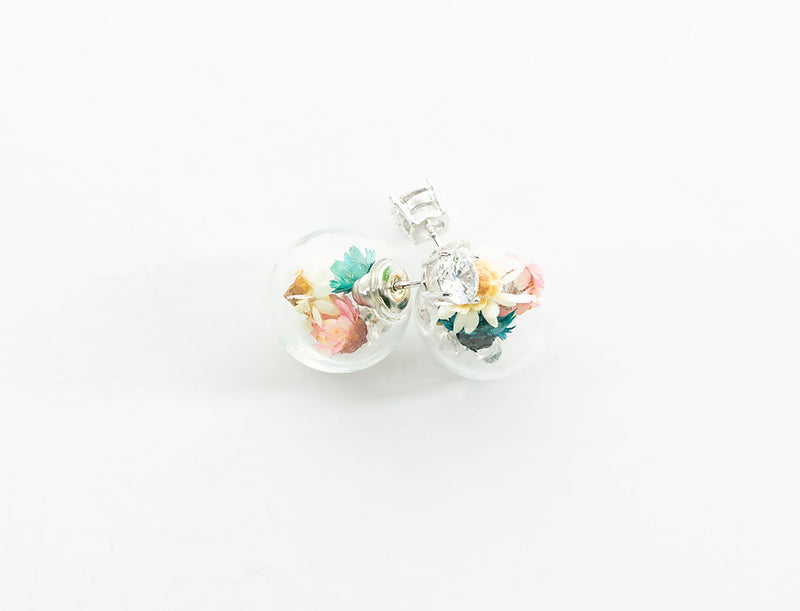 Floral Earrings with Swarovski Crystals