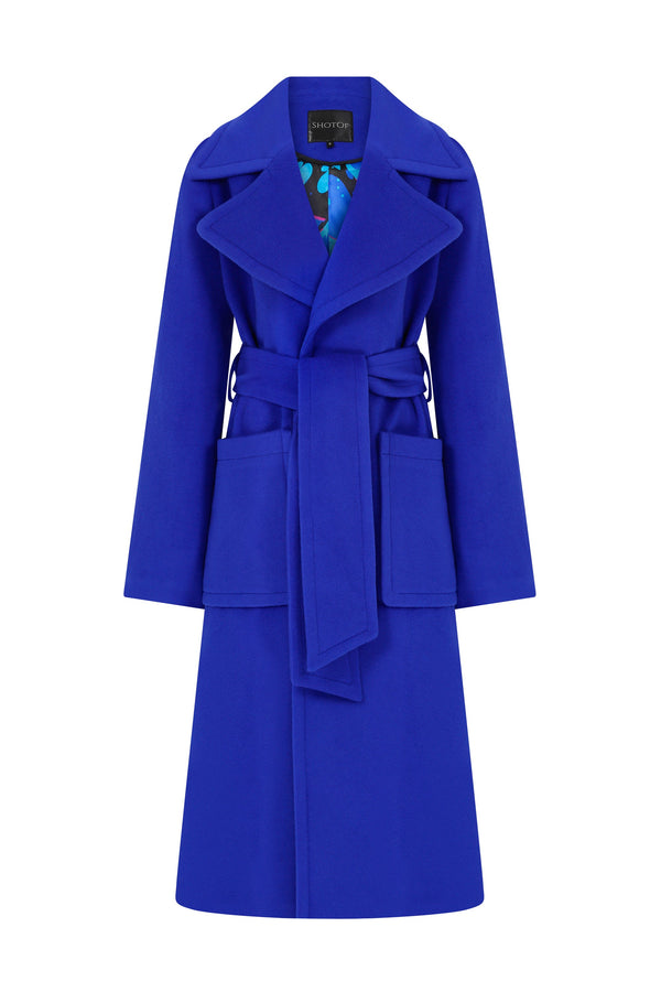 KIKI DEEP SAPHIRE CASHMERE & WOOL COAT