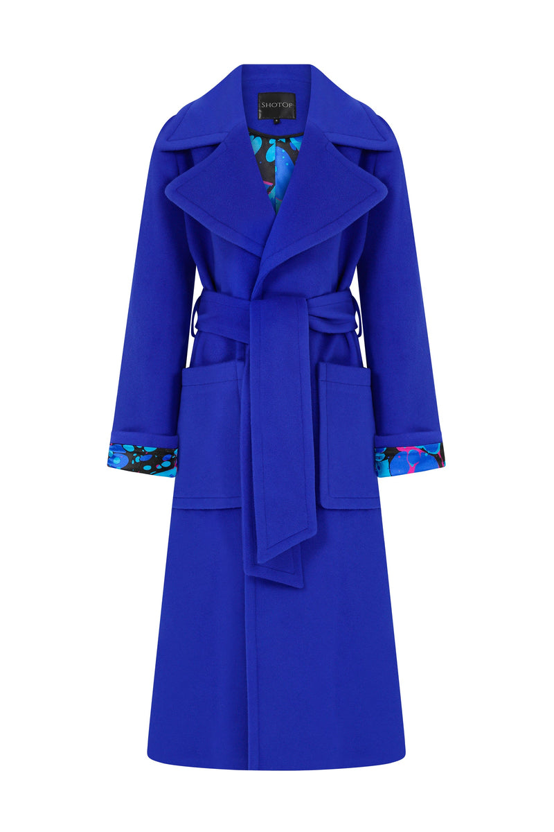 KIKI DEEP SAPHIRE CASHMERE & WOOL COAT