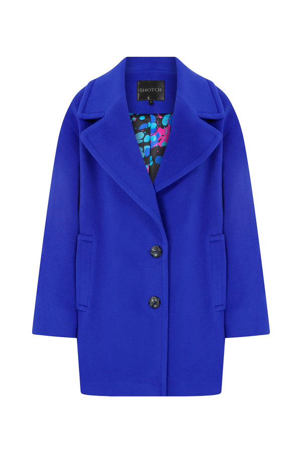 MORISE DEEP SAPHIRE CASHMERE & WOOL COAT