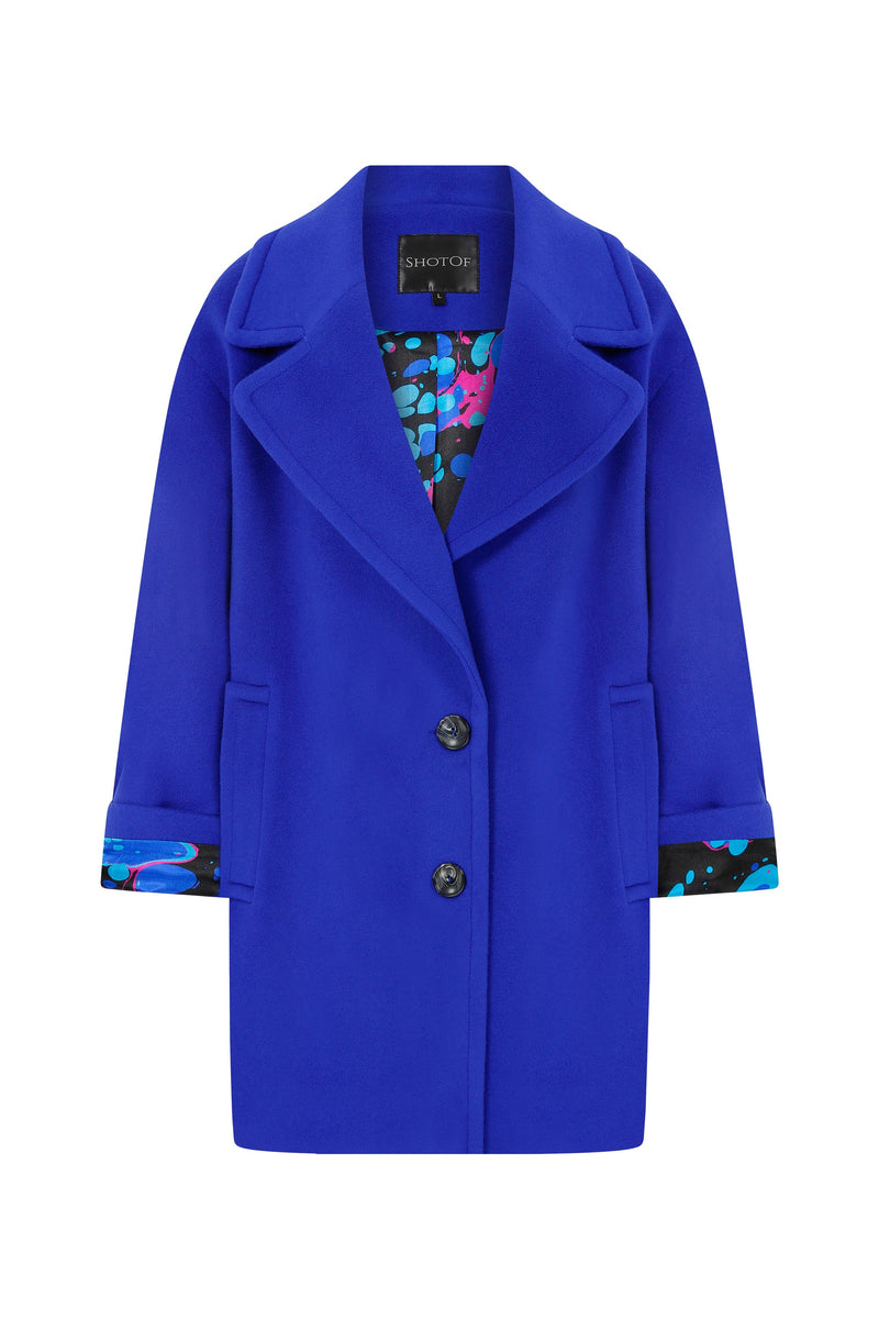 MORISE DEEP SAPHIRE CASHMERE & WOOL COAT